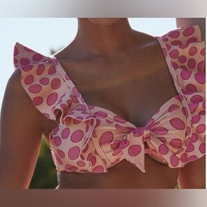Like new PatBO Bossa Flutter-Sleeve Bikini Top size large